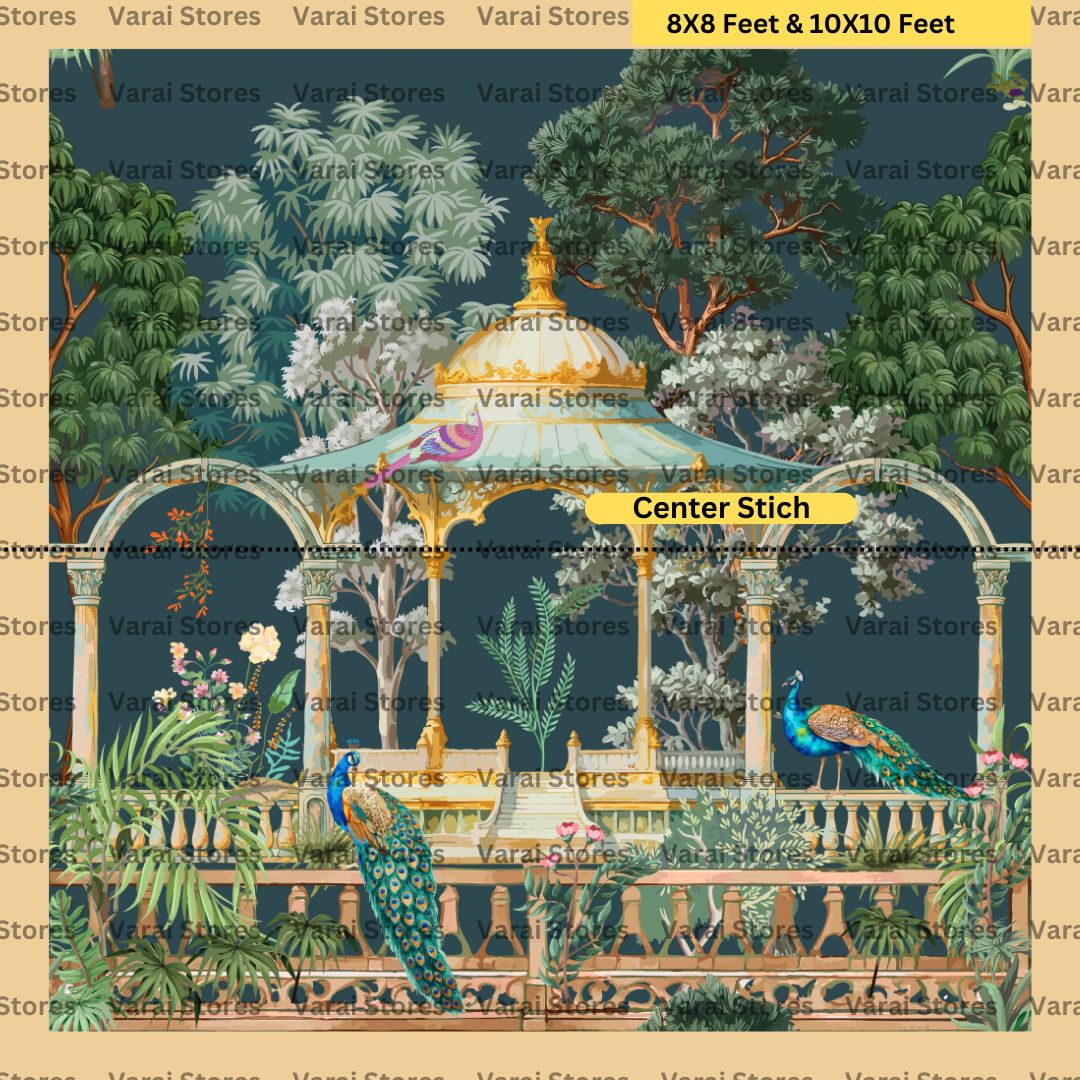 Classic Vintage  Garden   -  Fabric With Pole Pocket