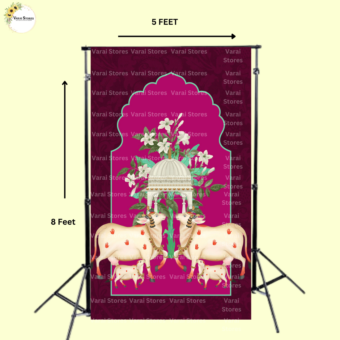 Jasmin Palace: Pink  -  Fabric (8x5) Feet With Pole Pocket