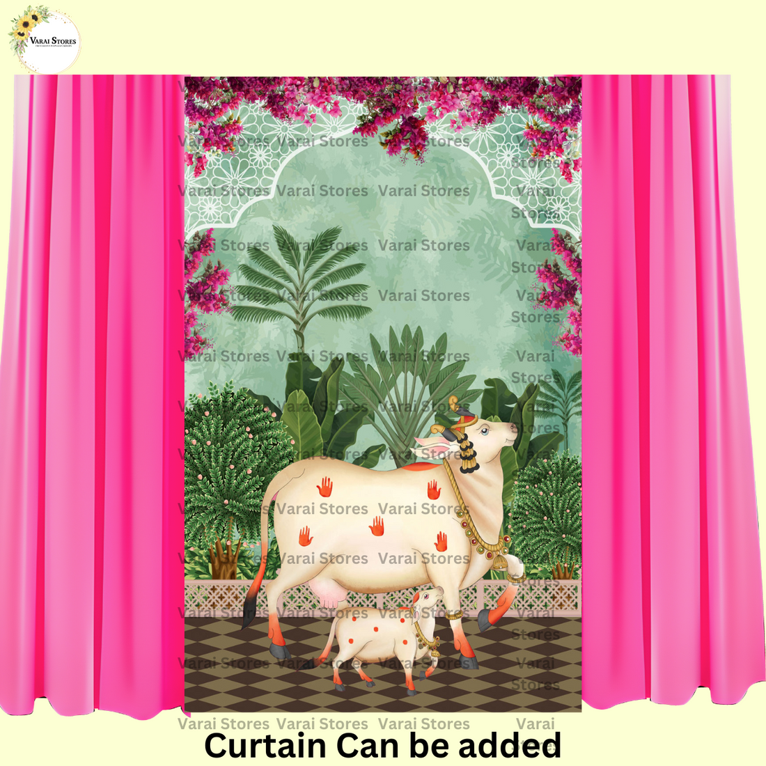 Bougainvillea Garden -  Fabric (8x5) Feet With Pole Pocket