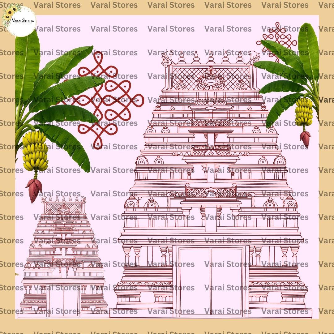 Traditional Temple  - Fabric With Pole Pocket