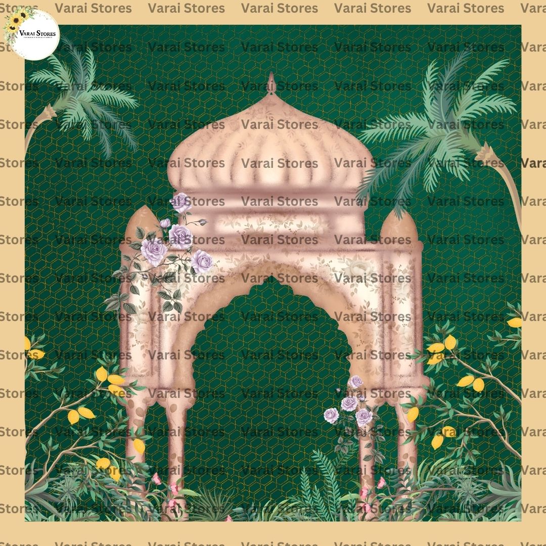 Mughal Architecture  - Fabric With Pole Pocket