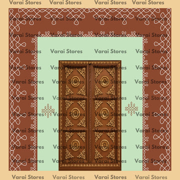 Antique Door Kolam - Fabric With Pole Pocket
