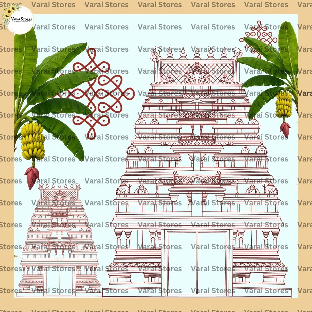 Traditional Temple  - Fabric With Pole Pocket