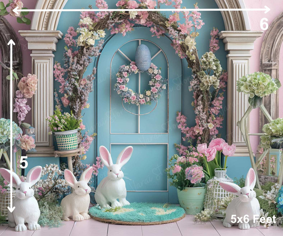 Pastel Bunny - Printed Baby Backdrop - FABRIC (PRE ORDER)