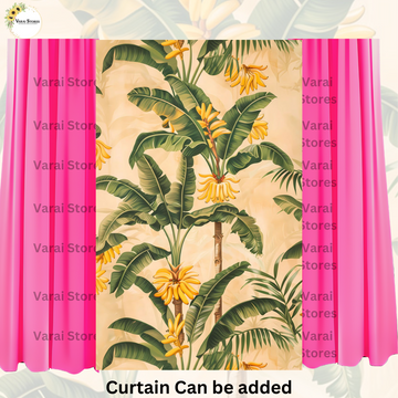 Cream Banana Tree - Fabric (8x5) Feet With Pole Pocket