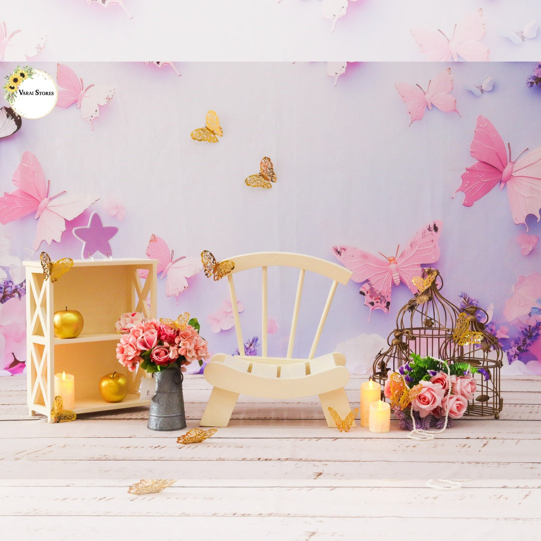 Purple  Butterfly - Baby Printed Backdrops - PREMIUM FABRIC