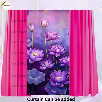 Purple Lotus - Fabric (8x4) Feet With Pole Pocket