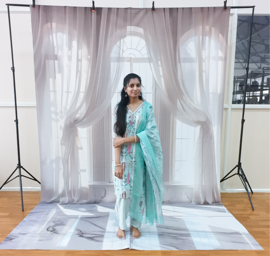 Serenity White Door - Printed Lifestyle Backdrop - PREMIUM   FABRIC