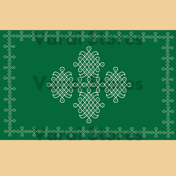Kolam (Type 1) - Green - Fabric Floordrop