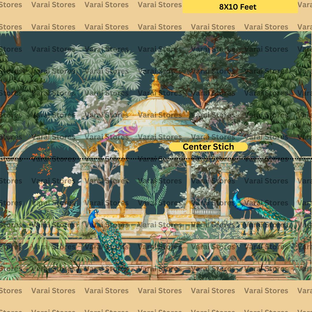 Classic Vintage  Garden   -  Fabric With Pole Pocket