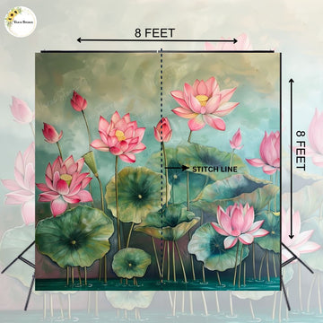Lotus Pond - Fabric (8x8) Feet With Pole Pocket