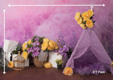 Floral Purple Field -Fabric (5x7) Feet