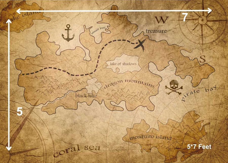 Pirate map - Fabric (5x7) Feet