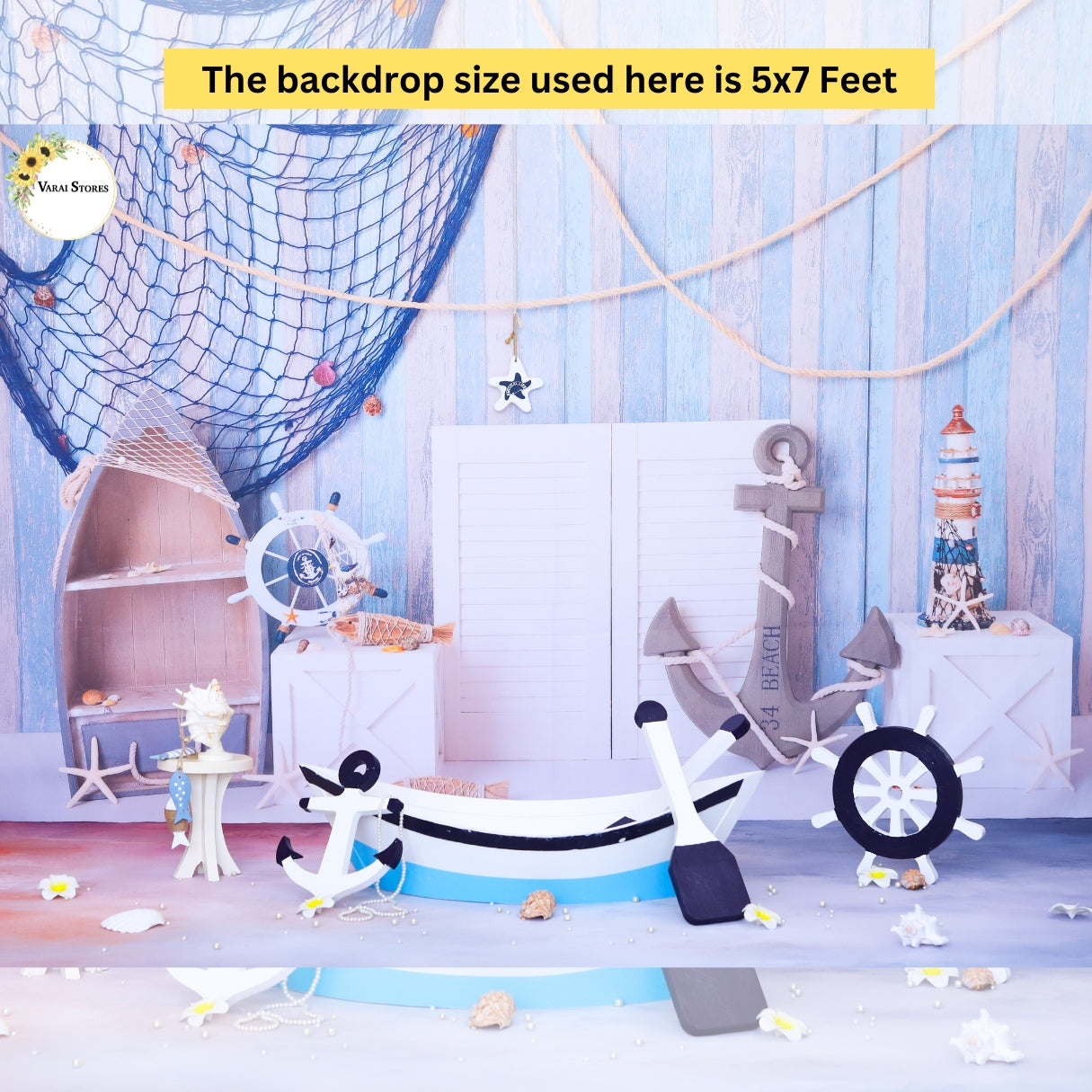Sailing To The Sea -  Baby Printed Backdrops - PREMIUM FABRIC