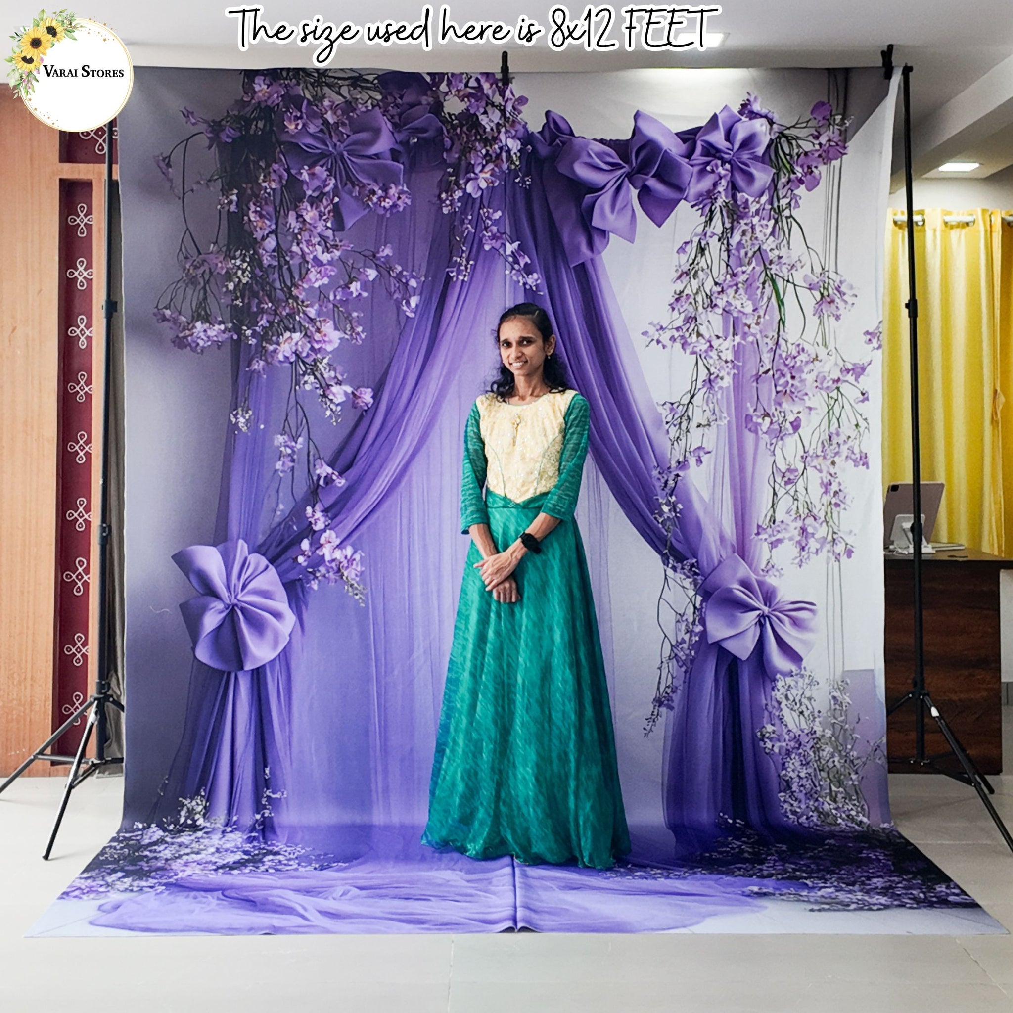 Purple Bow - Printed Lifestyle  Backdrop - PREMIUM FABRIC