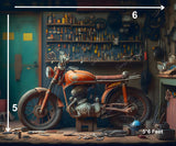 Bike Garage - Printed Baby Backdrops - Fabric(Pre Order)