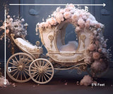 Floral Carriage - Printed Baby Backdrops - Fabric(Pre Order)