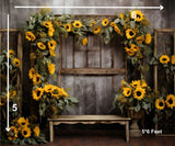 Sunflower Stand - Printed Baby Backdrop - FABRIC (PRE ORDER)