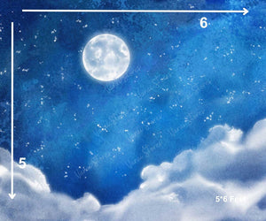 Moon Sky - Printed Baby Backdrop - FABRIC (PRE ORDER)