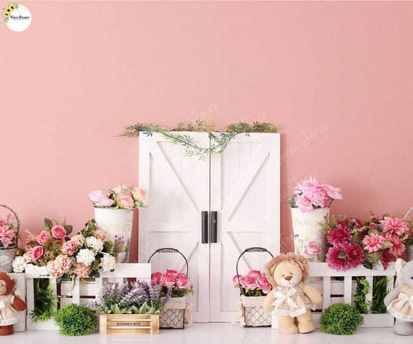 Floral Bran Door  -  Printed Baby Backdrop - FABRIC (PRE ORDER)