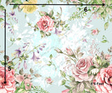 Blue Floral - Printed Baby Backdrop - FABRIC (PRE ORDER)