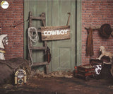 Cow Boy (Type 1) - Printed Baby Backdrop - Fabric (Pre Order)