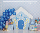 Blue Candy - Printed Baby Backdrop - FABRIC (PRE ORDER)