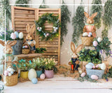 Bunny White Garden - Printed Baby Backdrop - FABRIC (PRE ORDER)