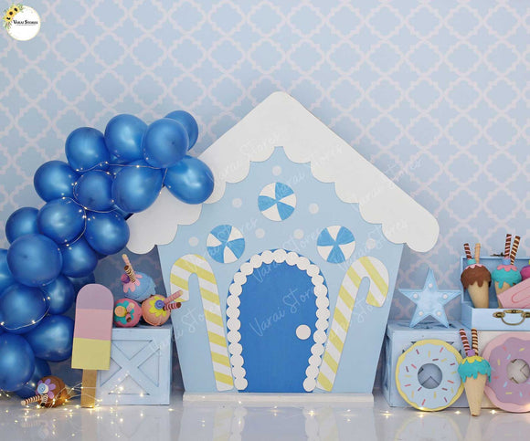 Blue Candy - Printed Baby Backdrop - FABRIC (PRE ORDER)