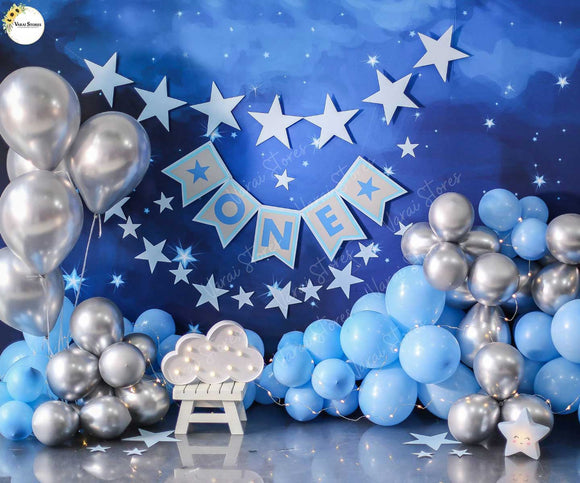 Blue Blast - Printed Baby Backdrop - FABRIC (PRE ORDER)