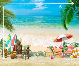 Beach Vibes - Printed Baby Backdrop - FABRIC (PRE ORDER)
