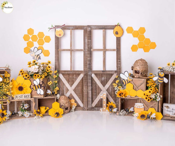 Bumble Bee - Printed Baby Backdrop - FABRIC (PRE ORDER)