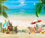 Beach Vibes - Printed Baby Backdrop - FABRIC (PRE ORDER)