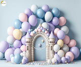 Balloon Castle - Printed Baby Backdrop - FABRIC (PRE ORDER)