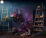 Purple Candle - PRINTED BABY BACKDROP - FABRIC (PRE ORDER)