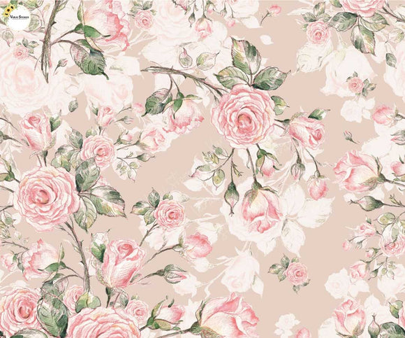 Peachy Rose - Printed Baby Backdrop - FABRIC (PRE ORDER)