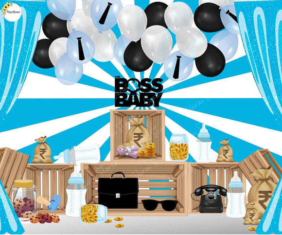 Boss Baby (Boy) - Printed Baby Backdrop - FABRIC (PRE ORDER)
