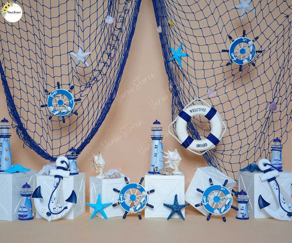 Nautical Sailor - Printed Baby Backdrop - FABRIC (PRE ORDER)