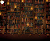 Mystery Library - PRINTED BABY BACKDROP - FABRIC (PRE ORDER)