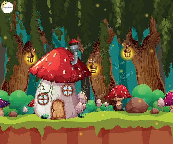 Mushroom land - Printed Baby Backdrop - FABRIC (PRE ORDER)