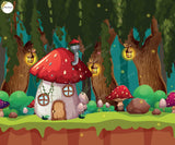 Mushroom land - Printed Baby Backdrop - FABRIC (PRE ORDER)