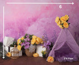 Floral Purple Field - Printed Baby Backdrop - FABRIC (PRE ORDER)