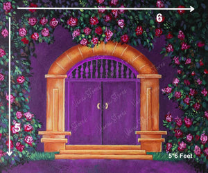 Purple Doorway - Printed Baby Backdrop