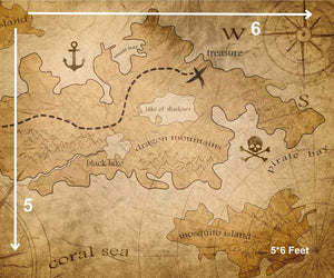 Pirate Map - Printed Baby Backdrop - FABRIC (PRE ORDER)