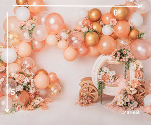 Peach Princess - Printed Baby Backdrop - FABRIC (PRE ORDER)