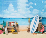 Beach Surf - PRINTED BABY BACKDROP - FABRIC (PRE ORDER)