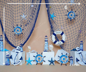 Nautical Sailor - Printed Baby Backdrop - FABRIC (PRE ORDER)