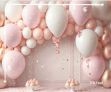 Polka Dot Balloons - Printed Baby Backdrop - FABRIC (PRE ORDER)