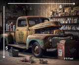 Car Garage - Printed Baby Backdrop - FABRIC (PRE ORDER)