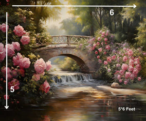 Floral Bridge - Printed Baby Backdrop - FABRIC (PRE ORDER)